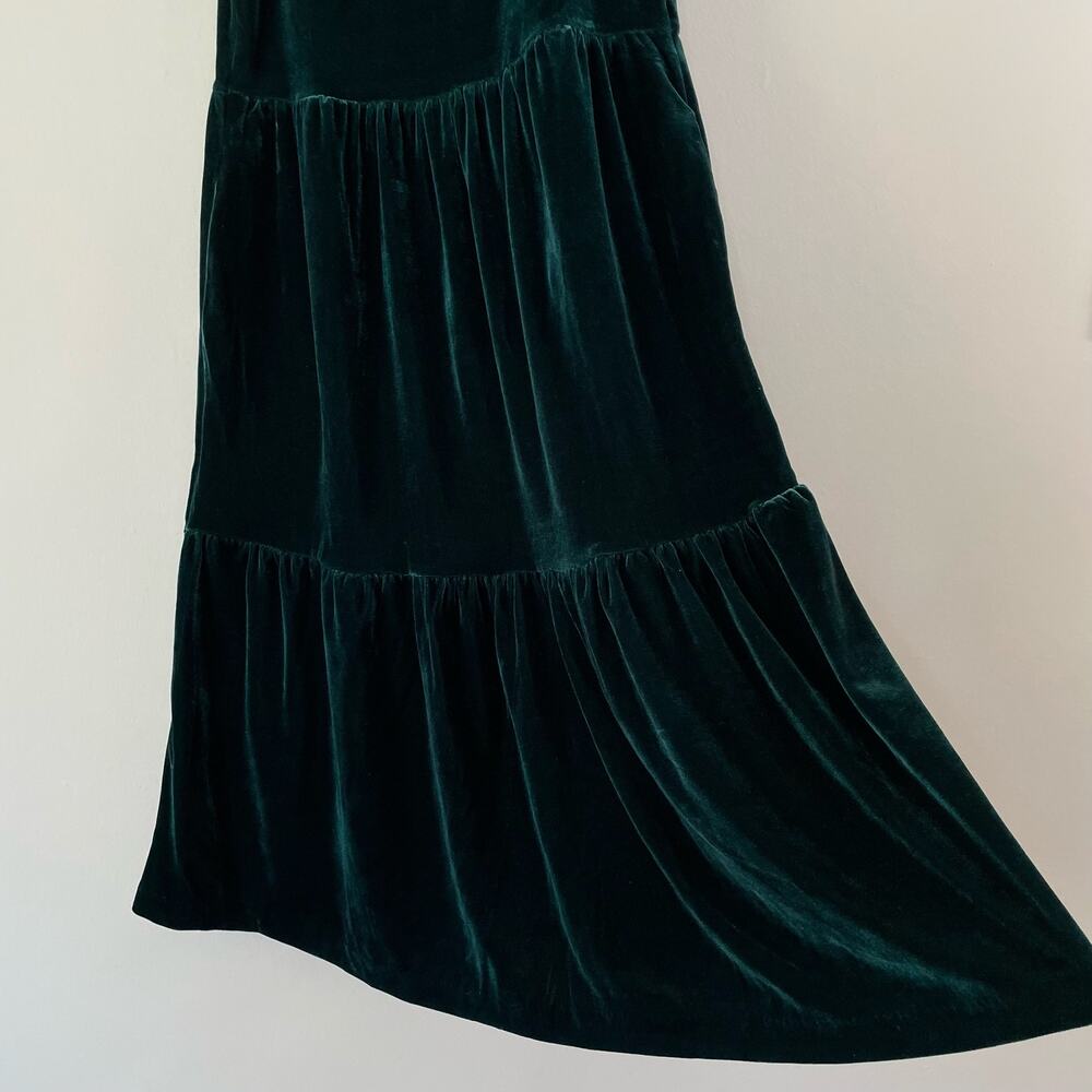 New J. Crew Factory Velvet Sleeveless Midi Dress Green 0 Holiday Party Cocktail‎ - Picture 8 of 10